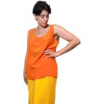 Top vintage arancione - 100% seta