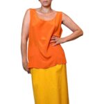 Top vintage arancione - 100% seta