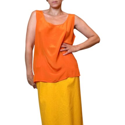 Top vintage arancione - 100% seta