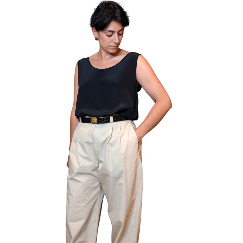 Top vintage nero - 100% seta