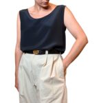 Top vintage nero - 100% seta
