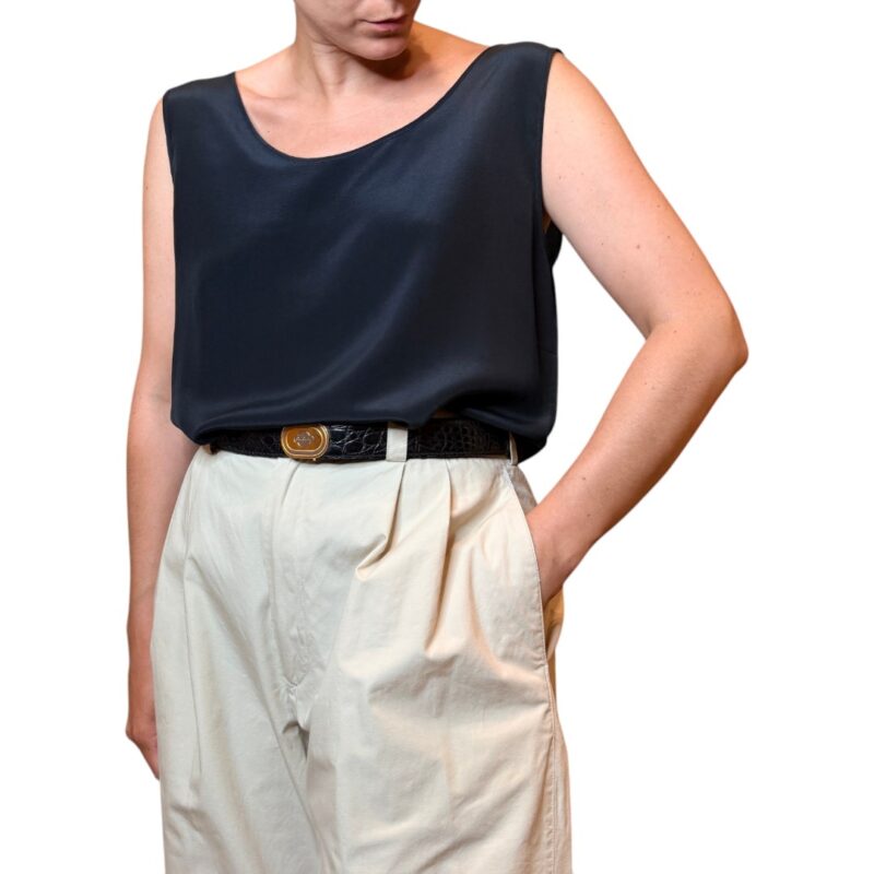 Top vintage nero - 100% seta