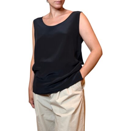 Top vintage nero - 100% seta