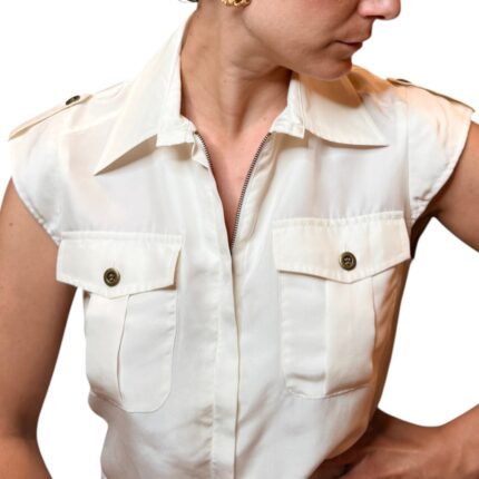 Gilet vintage bianco - 100% seta