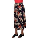 Gonna vintage blu a fiori - 100% viscosa
