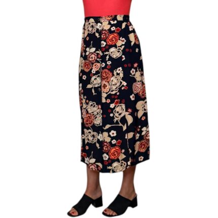 Gonna vintage blu a fiori - 100% viscosa