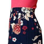 Gonna vintage blu a fiori - 100% viscosa