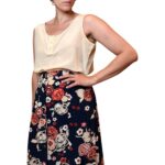 Top vintage beige - 100% seta