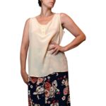 Top vintage beige - 100% seta
