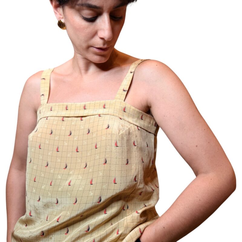 Top sartoriale fantasia - 100% seta