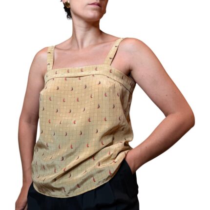 Top sartoriale fantasia - 100% seta