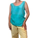 Top vintage azzurro - 100% seta