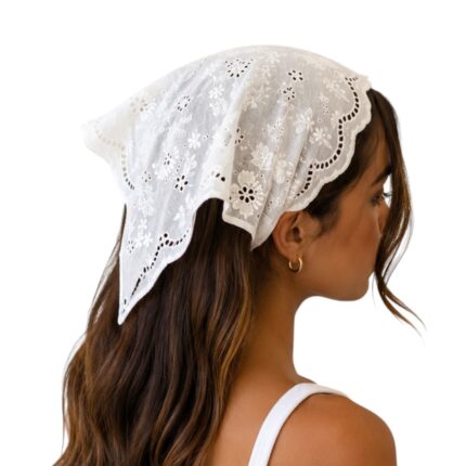 Vintage Groove Handmade – Bandana in sangallo con ricamo