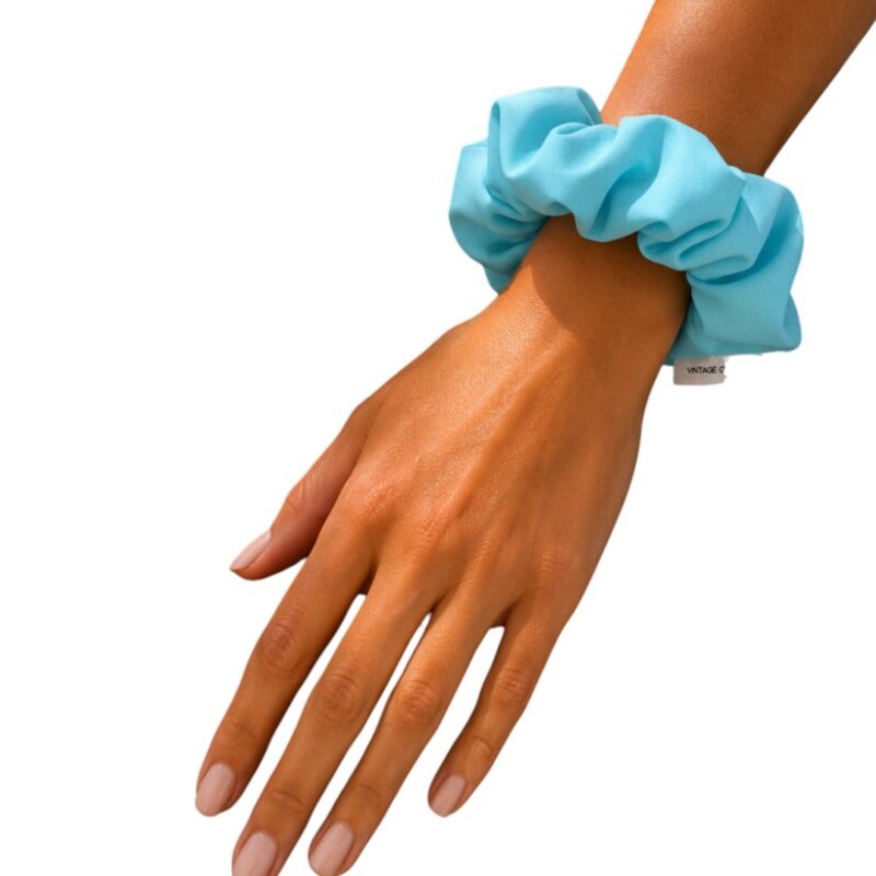Vintage Groove Handmade - Scrunchie azzurro - 100% cotone