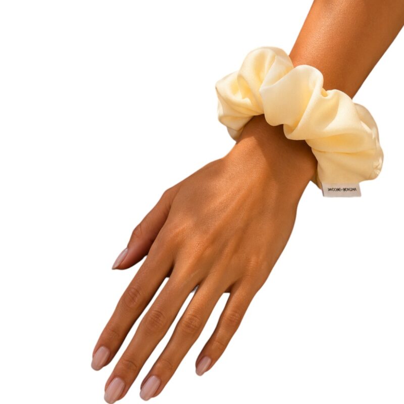 Vintage Groove Handmade - Scrunchie giallo pastello - 100% seta