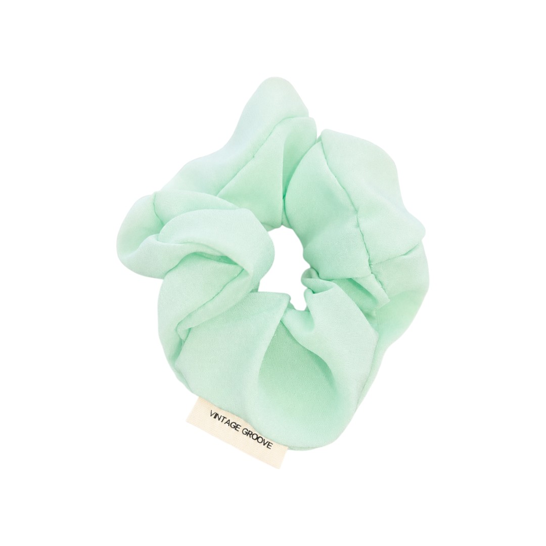 scrunchie verde pastello Vintage Groove Handmade - Scrunchie verde pastello - 100% seta