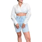 Top tirolese bianco corto - manica lunga