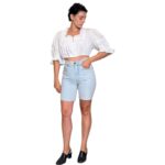Top tirolese bianco corto - con volant