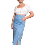 Top tirolese bianco corto - con pizzo