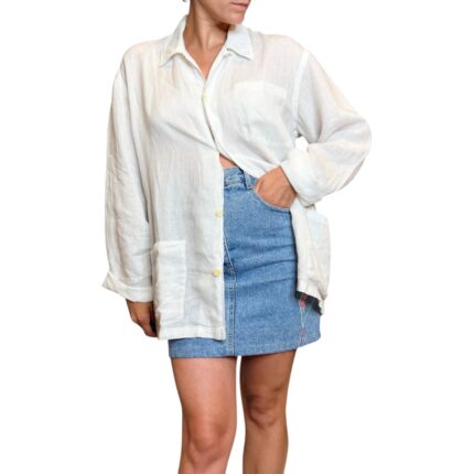Camicia vintage bianca - 100% lino