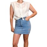 Camicia vintage bianca ricamata