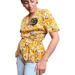 Camicia vintage a fiori gialla