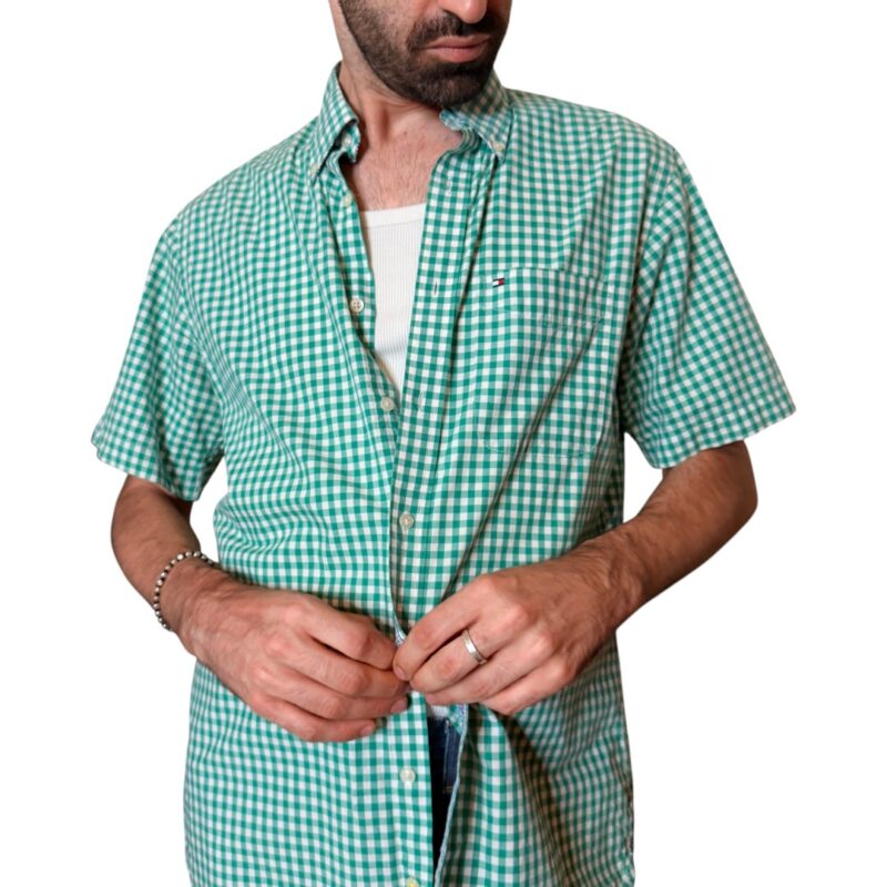 Tommy Hilfiger - Camicia vintage a quadretti verde
