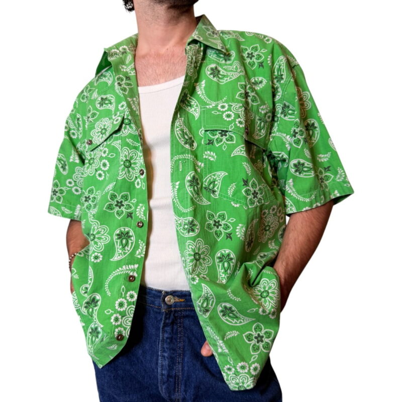 Camicia vintage bandana verde