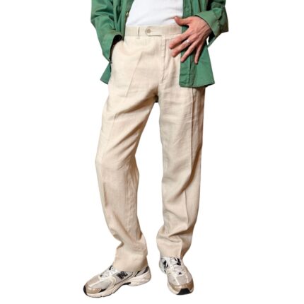 Pantalone sartoriale beige - 100% lino
