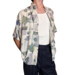 Camicia vintage fantasia foglie