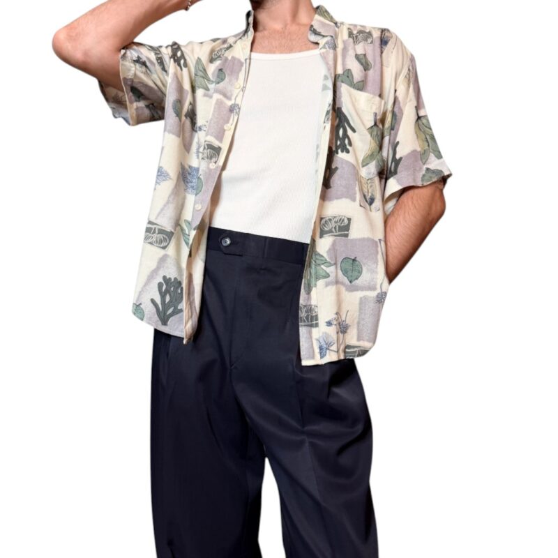 Camicia vintage fantasia foglie