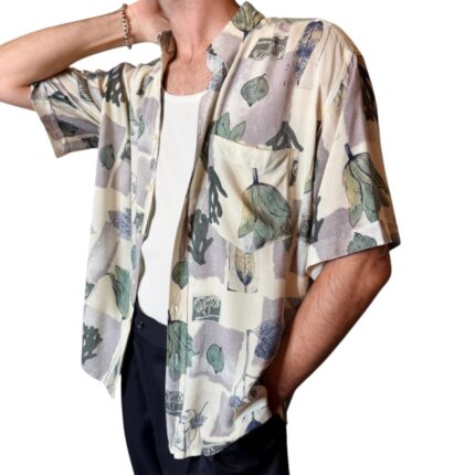 Camicia vintage fantasia foglie