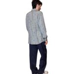 Camicia vintage grigia a fiori