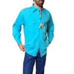 Camicia vintage azzurra - 100% cotone