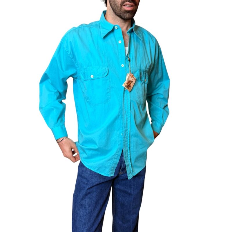 Camicia vintage azzurra - 100% cotone