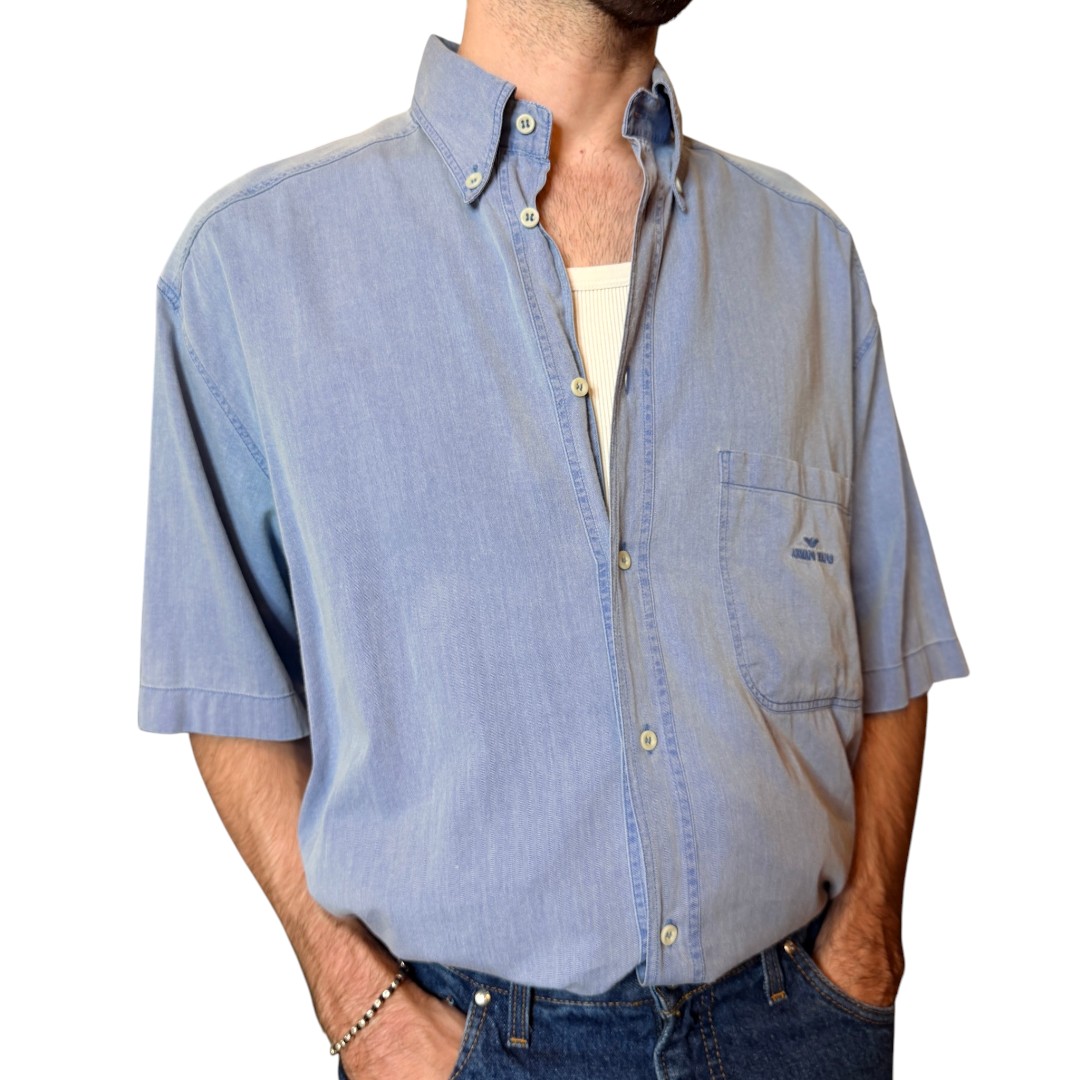 IMG_1797 Armani Jeans - Camicia vintage blu