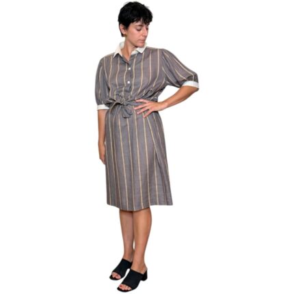 Abito vintage grigio - lino e cotone