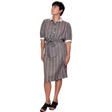 Abito vintage grigio - lino e cotone