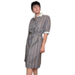 Abito vintage grigio - lino e cotone