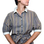 Abito vintage grigio - lino e cotone