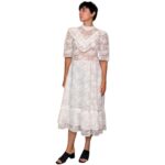 Abito vintage in pizzo bianco