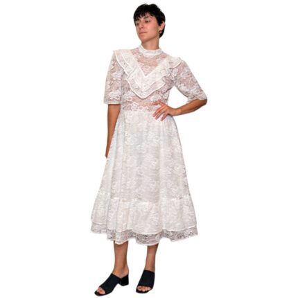 Abito vintage in pizzo bianco