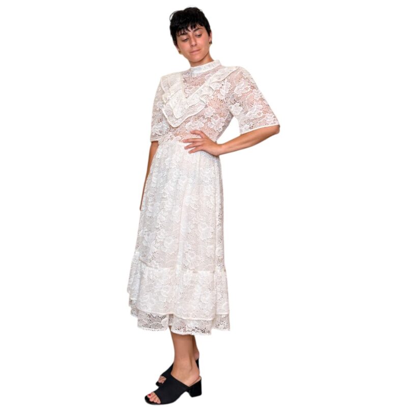 Abito vintage in pizzo bianco