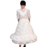 Abito vintage in pizzo bianco