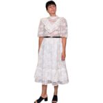 Abito vintage in pizzo bianco