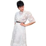 Abito vintage in pizzo bianco