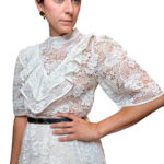 Abito vintage in pizzo bianco
