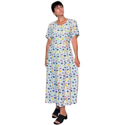 Abito vintage azzurro a fiorellini