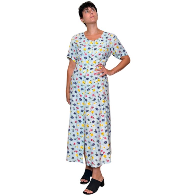 Abito vintage azzurro a fiorellini