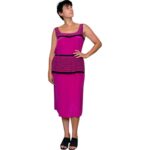 Abito vintage misto seta - fucsia e nero